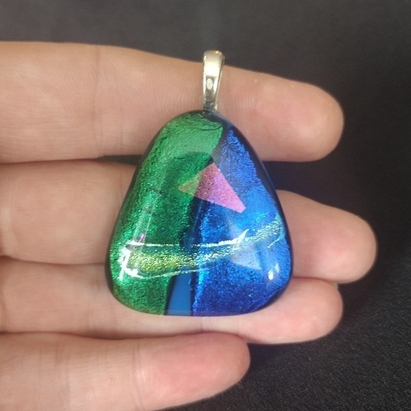Green and Blue Glass Pendant - Picture 1 of 8